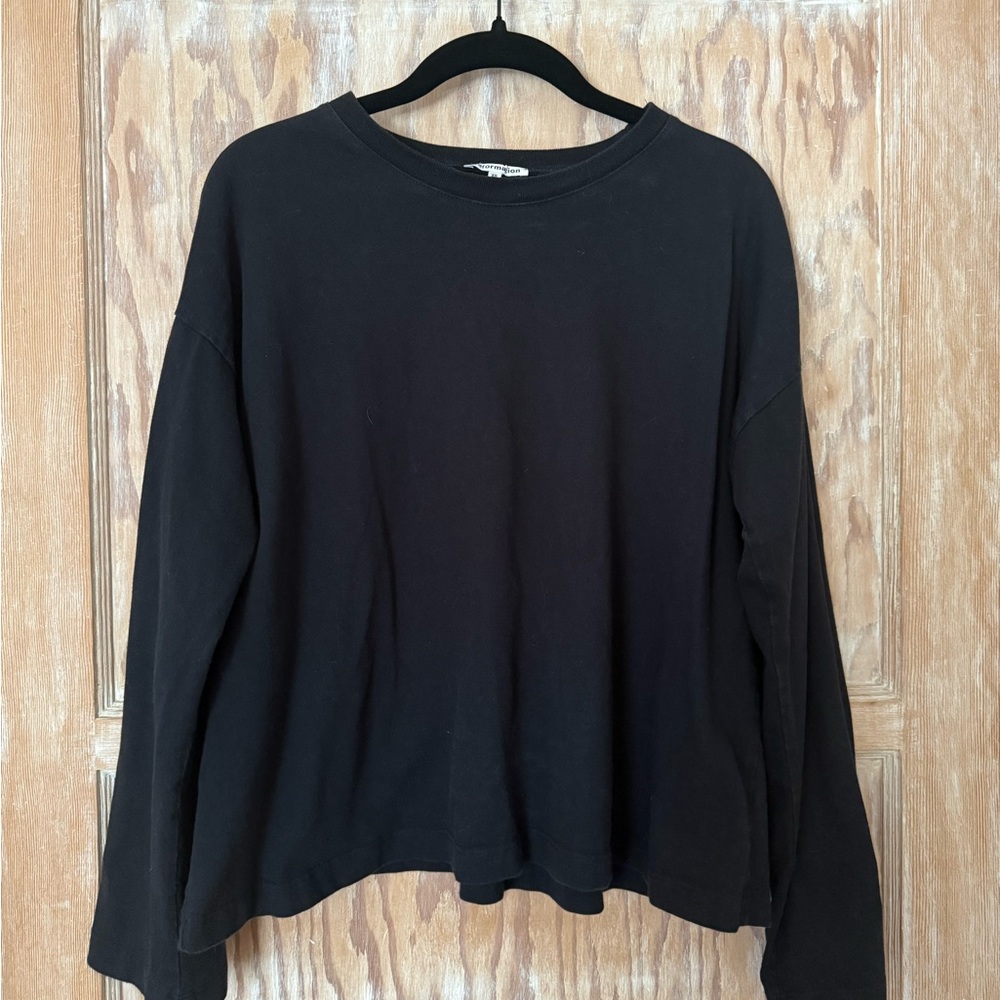 Reformation Oversized Black Long Sleeve Tee